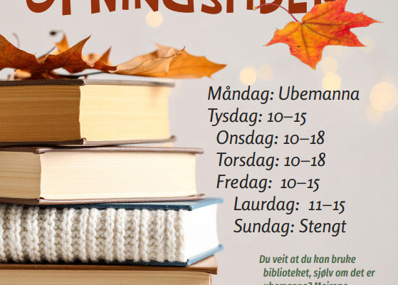 Plakat: opningstider