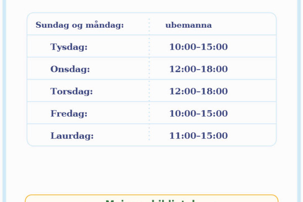 Opningstider i sommar